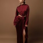 Burgundy dress for date night