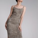 Grey suede dress