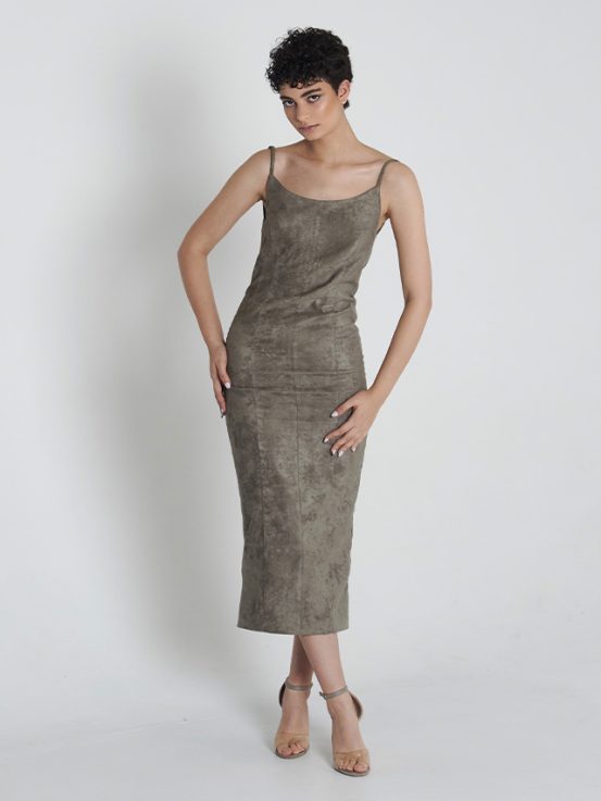 Grey suede dress