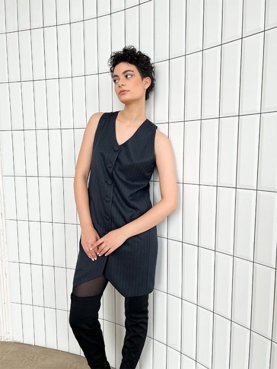 Pinstripe coat-dress