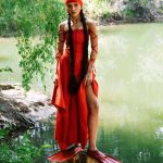 Red asymmetric dress